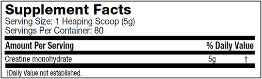 MuscleTech Platinum Creatine facts